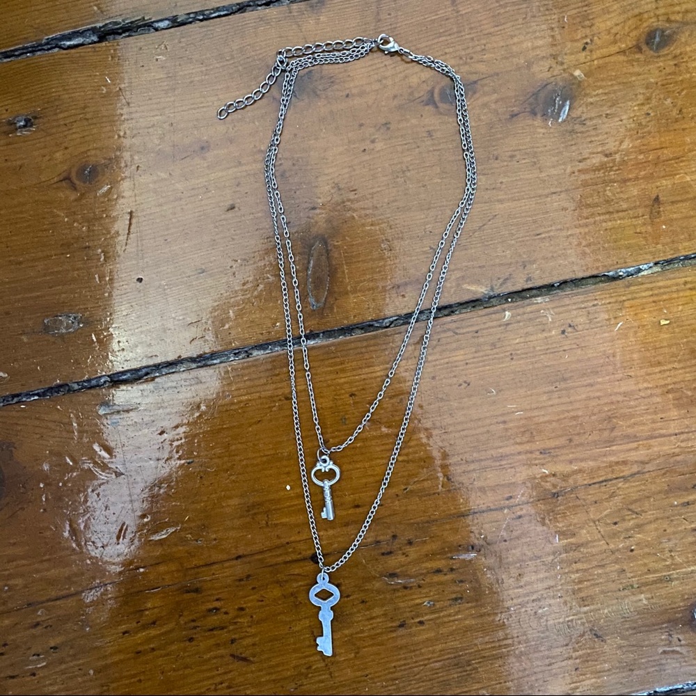 Double Chain Key Necklace